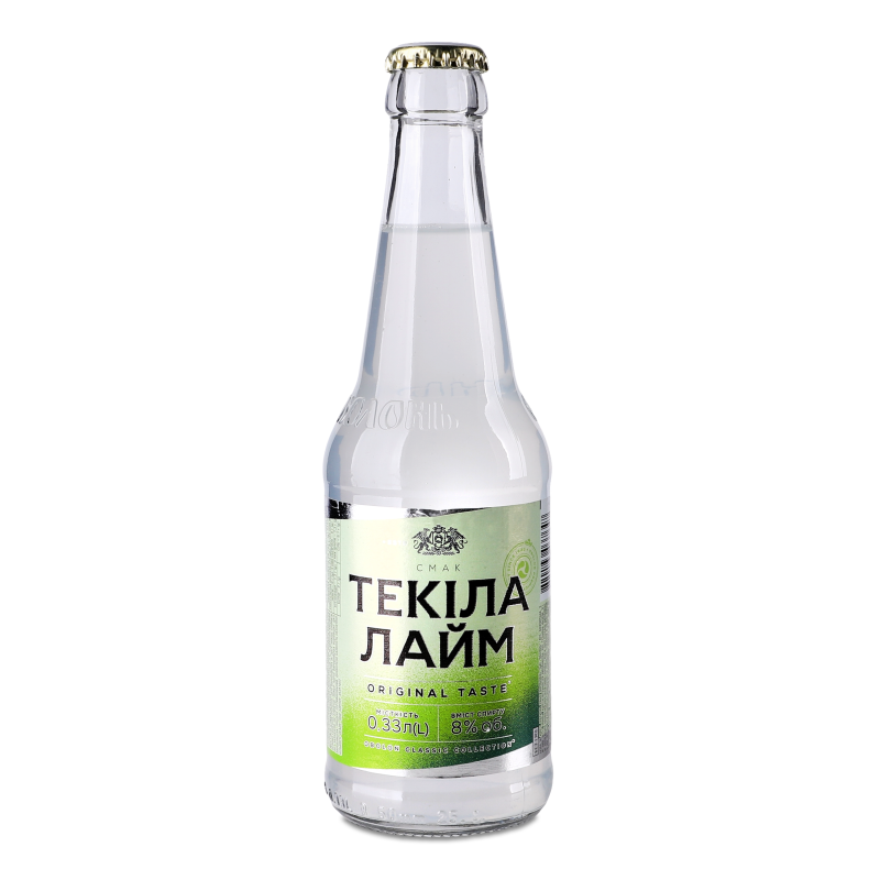 Напій слабоалкогольний Текіла Лайм сильногазований 8% 0,33л скло Оболонь