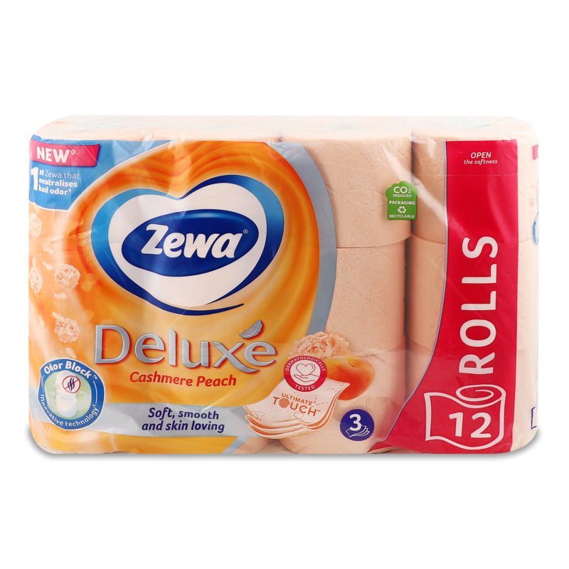 Папір туалетний Deluxe Cashmere Peach 3шари 12шт Zewa