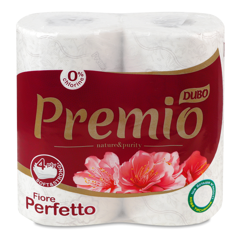 Папір туалетний Premio Fiore Perfetto 4шари 4шт Диво