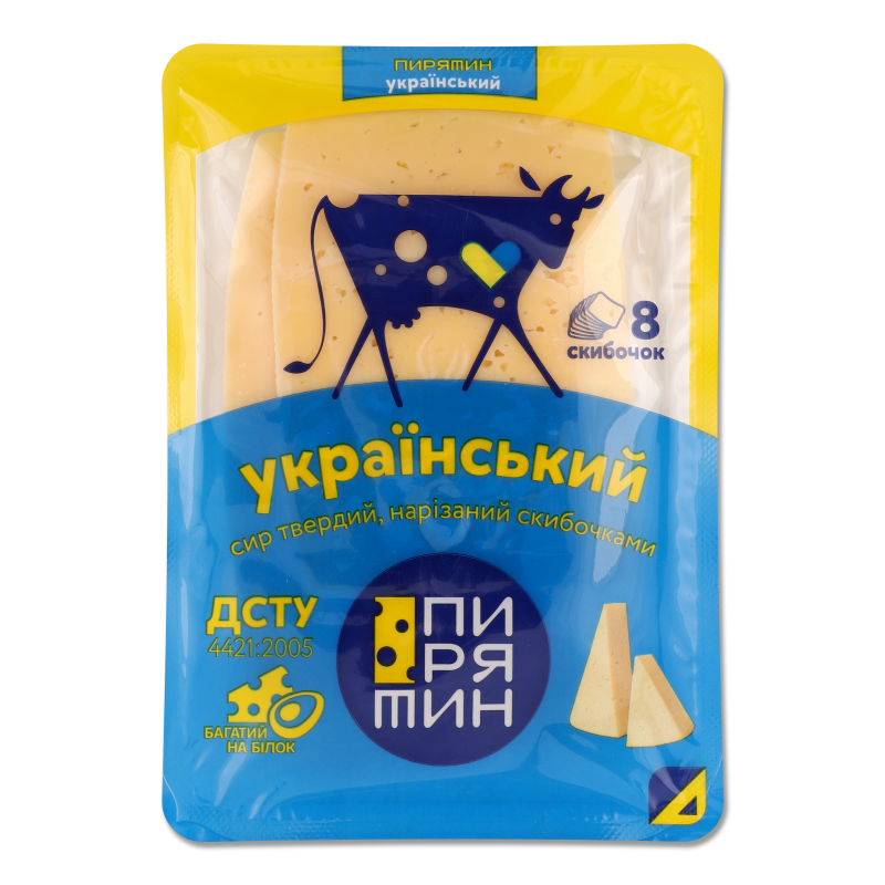 Сир Український 50% нарізка 150г Пирятин