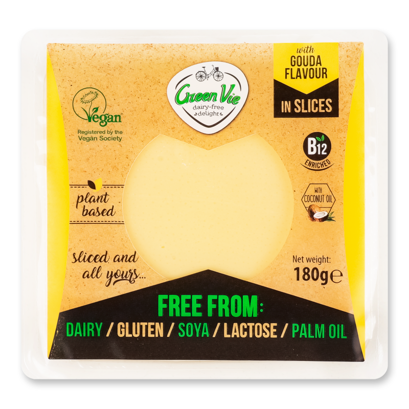 Сир рослинний Гауда нарізка 180г Green Vie