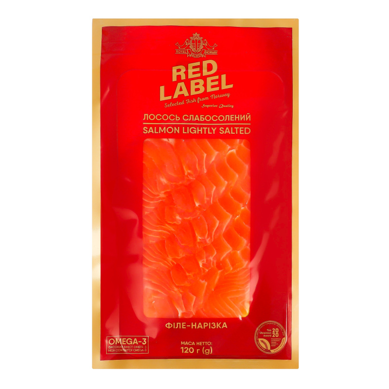 Лосось філе-нарізка Red label сл/с в/у
