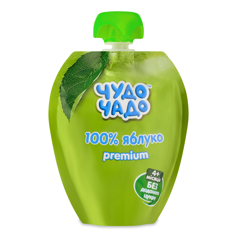Пюре з яблук без цукру з 4місяців 90г пауч Чудо-Чадо