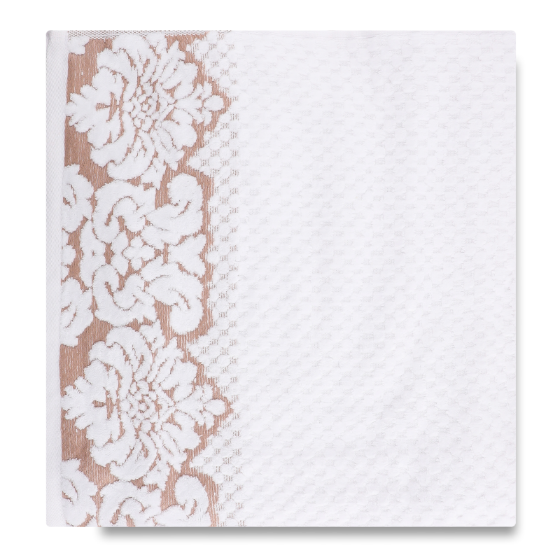 Рушник Дамаск білий махровий велюр 70*140см 550г/м2 ГМ Текстайл