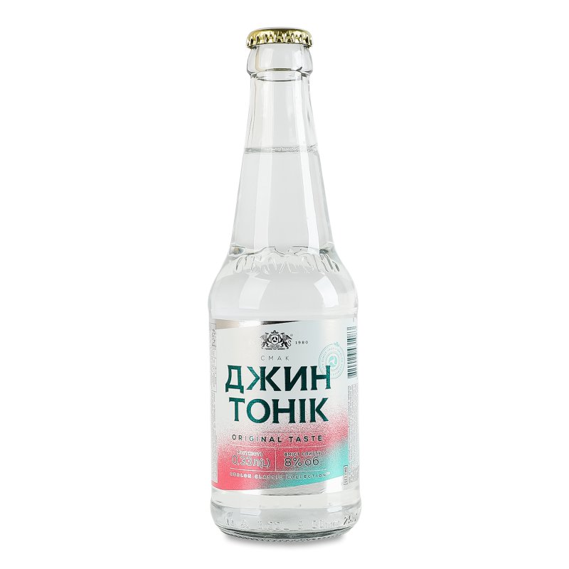 Напій слабоалкогольний Джин-тонік 8% 0,33л скло Оболонь