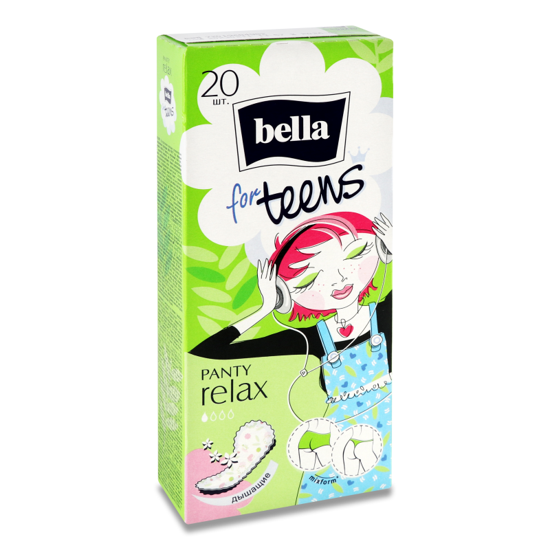Прокладки щоденні Teens релакс грін део 20шт Bella