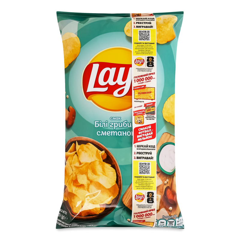 Чипси з смаком білих грибів з сметаною 120г Lay’s