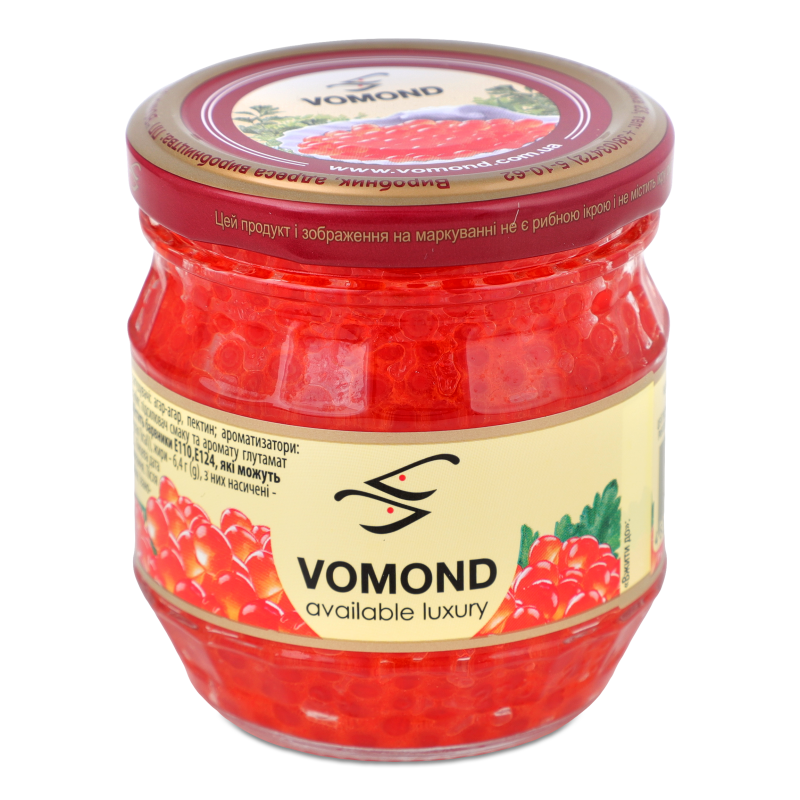 Ікра білкова червона зерниста 200г скло Vomond