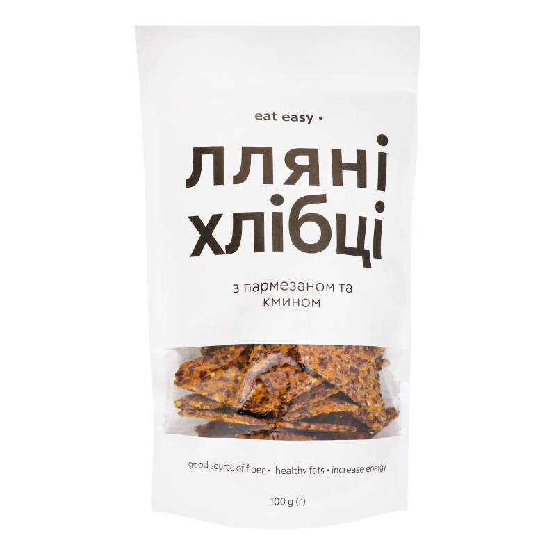 Хлібці лляні з пармезаном та кмином Eat Easy д/п