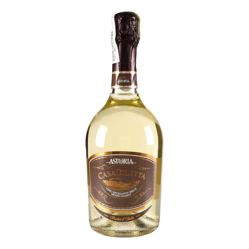 Вино игристое 0.75л 11% белое брют Casa Diletta Astoria бут
