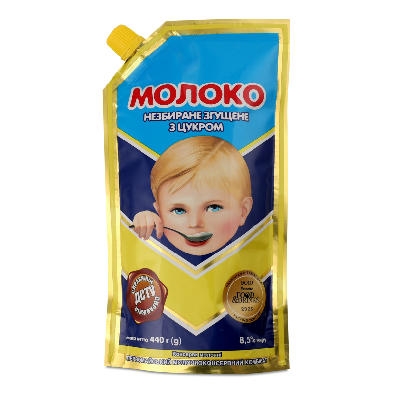Молоко згущене з цукром 8,5% 440г д/п Первомайськ