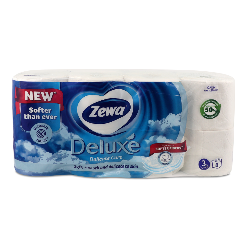 Папір туалетний Deluxe Delicate Care 3шари 8шт Zewa