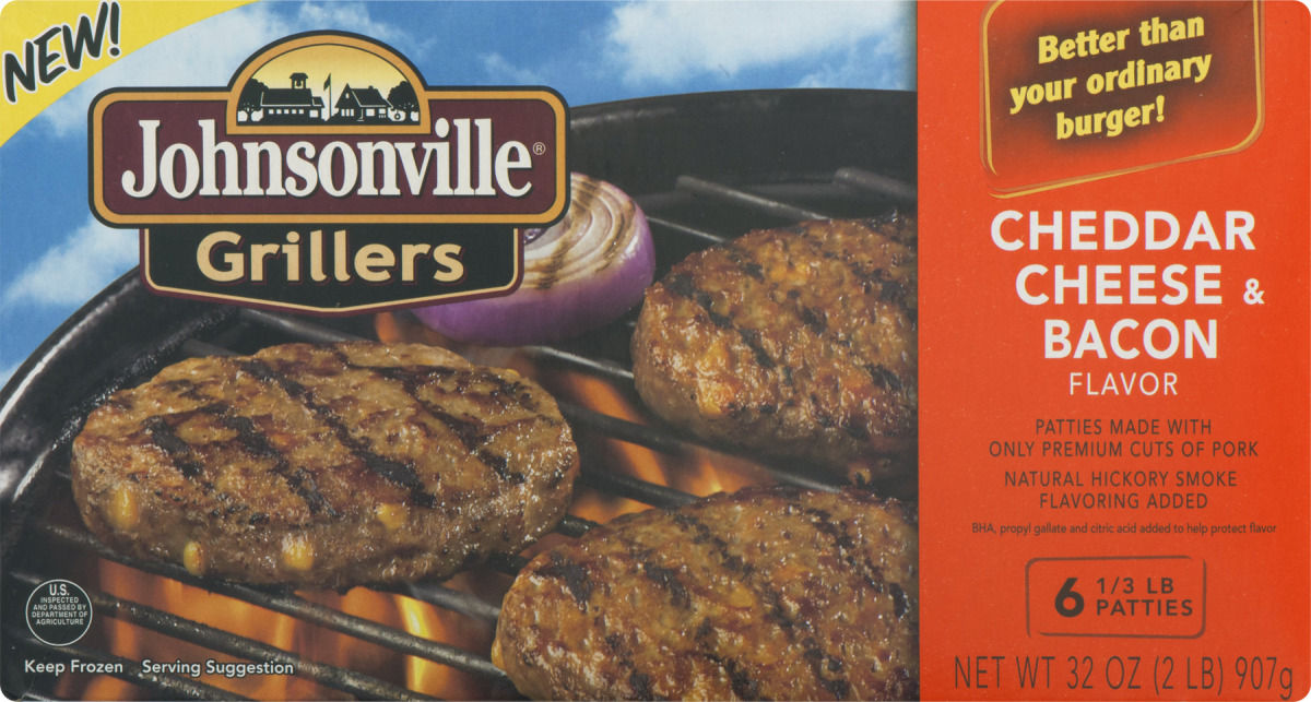 Johnsonville Grillers Cheddar Cheese & Bacon Flavor Patties 6 CT