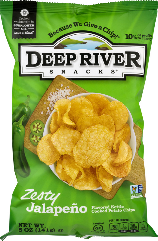 Deep River Snacks Kettle Cooked Potato Chips Zesty Jalapeno Deep River