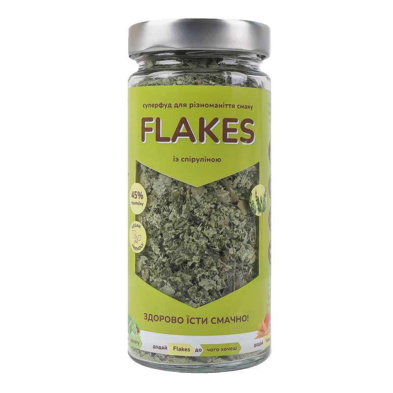 Пластівці дріжджові неактивні харчові із спіруліною Flakes с/б