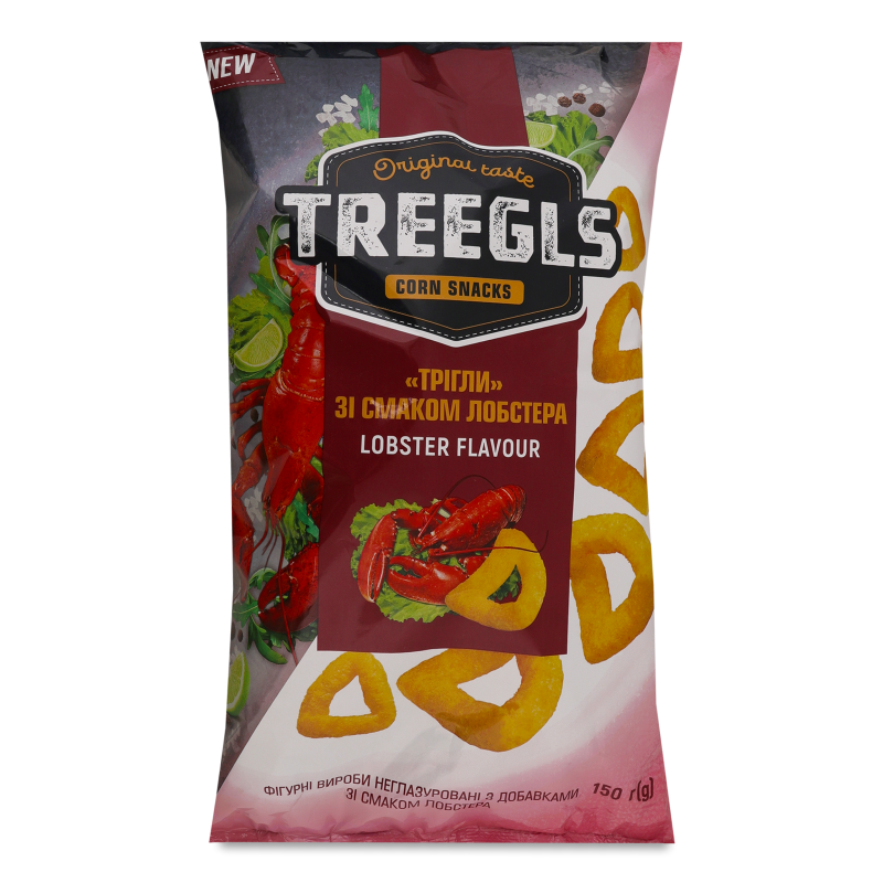 Снеки кукурудзяні Тріглс з смаком лобстера 150г Золоте зерно