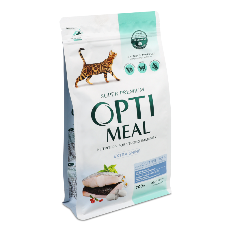 Корм д/дорослих котів з високим вмістом тріски сухий 700г Оптіміл