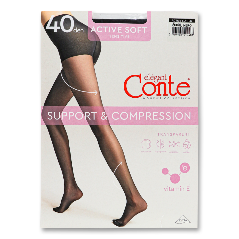Колготи жіночі Актів Софт неро 40ден р.5 Конте елегант