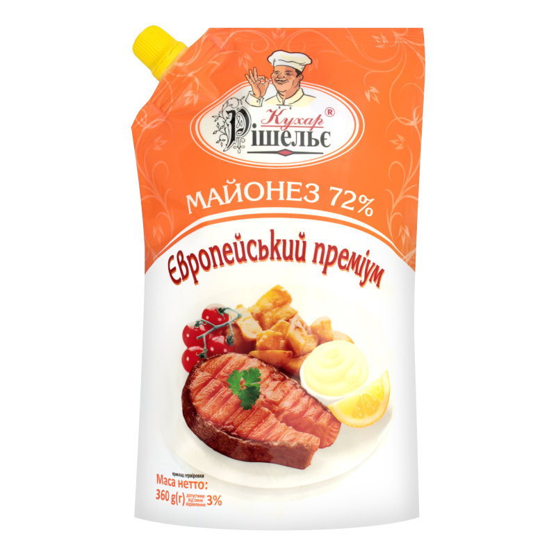 Майонез 72% Європейський преміум Кухар Рішельє д/п