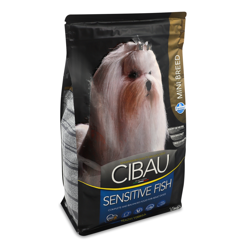 Корм д/собак з чутливим травленням Сібау Сенсітів Едалт Міні з рибою сухий 2,5кг Фарміна