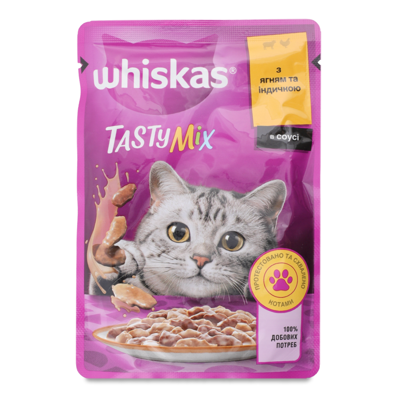 Корм д/дорослих котів TastyMix з ягням та індичкою в соусі 85г пауч Whiskas
