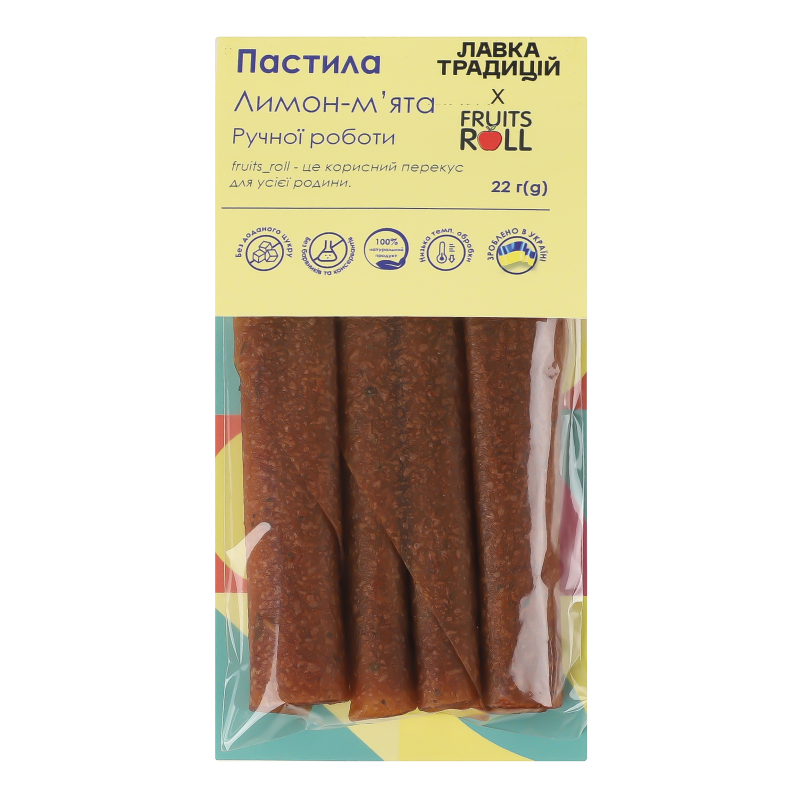 Пастила ручної роботи Лимон-м'ята Fruits roll к/у