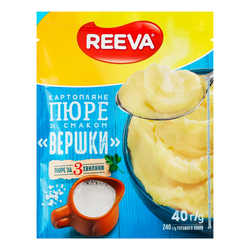 Пюре картофельное быстрого приготовления Сливки Reeva м/у 40г Reeva ...