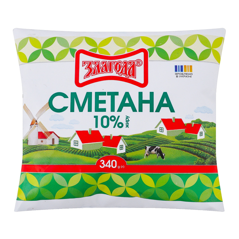 Сметана 10% Злагода м/у
