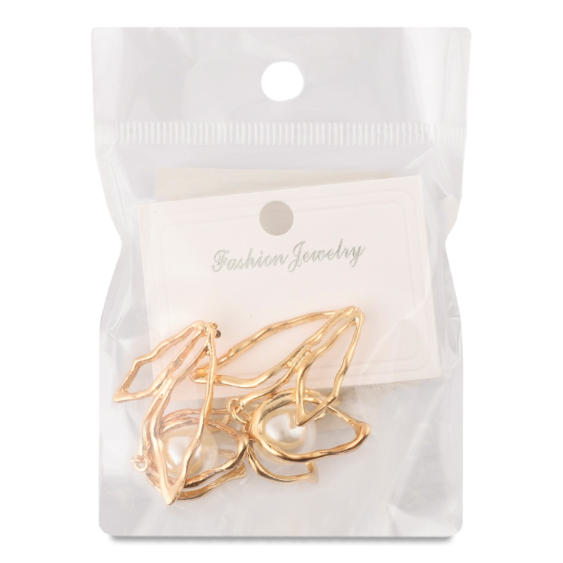 Сережки-гвіздки жовтий метал з камінцями та штучними перлами в асортименті LF25051513