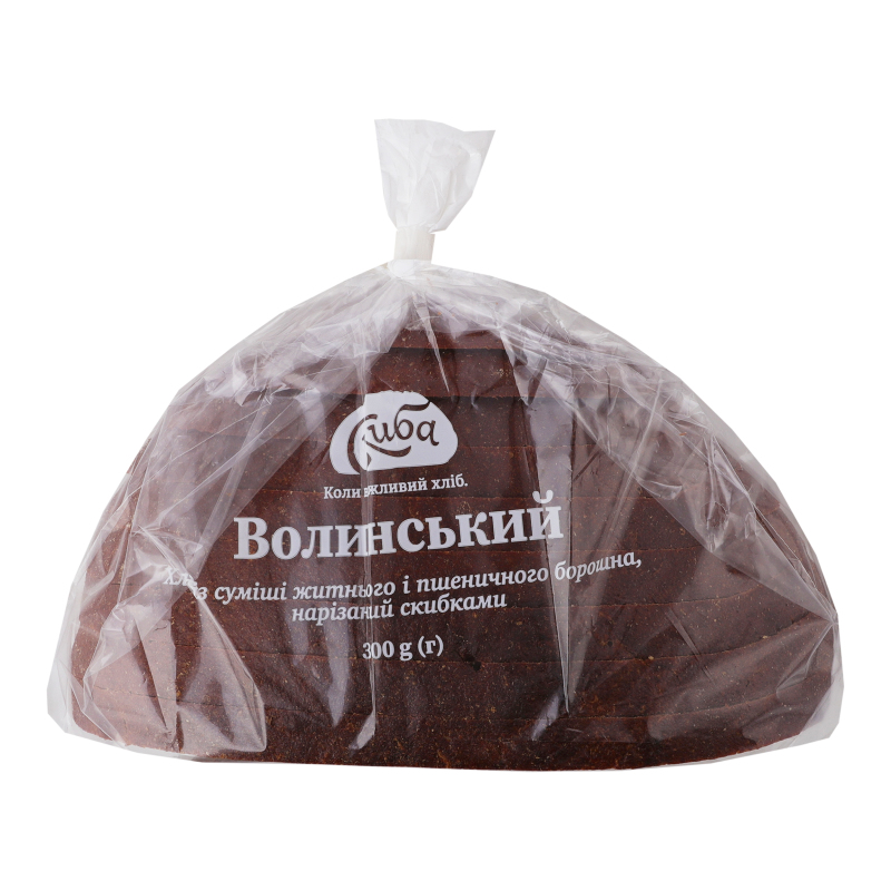 Хліб нарізний із суміші житнього і пшеничного борошна Волинський Скиба м/у
