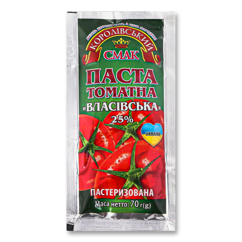 Паста томатна Власівська 25% 70г саше Королiвський смак