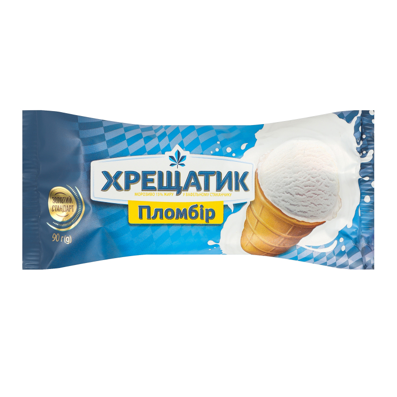 Мороженое 15% пломбир в вафельном стаканчике Золотой стандарт