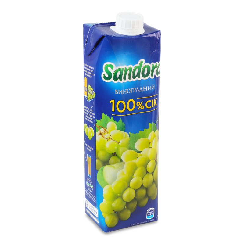 Сік виноградний з білого винограду 0,95л призма Sandora