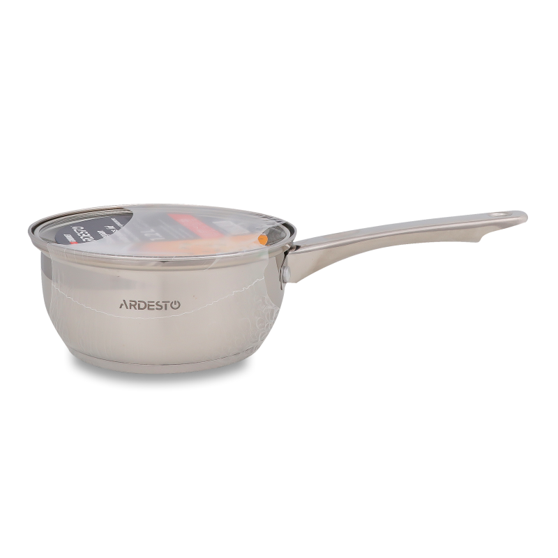 Ківш Gourmet Aosтa 1,2л нержавіюча сталь з скляною кришкою Ardesтo