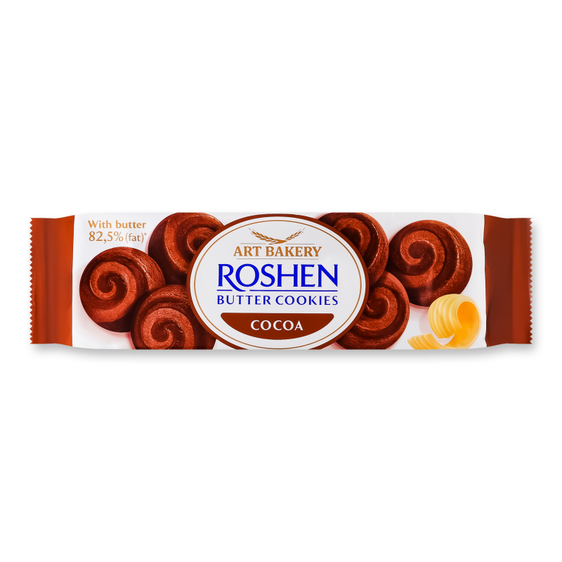 Печиво здобне Butter Cookies з маслом та какао 140г Roshen