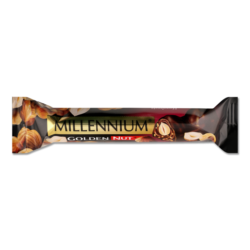 Шоколад Golden Nut чорний з цілими лісовими горіхами 40г стік Millennium