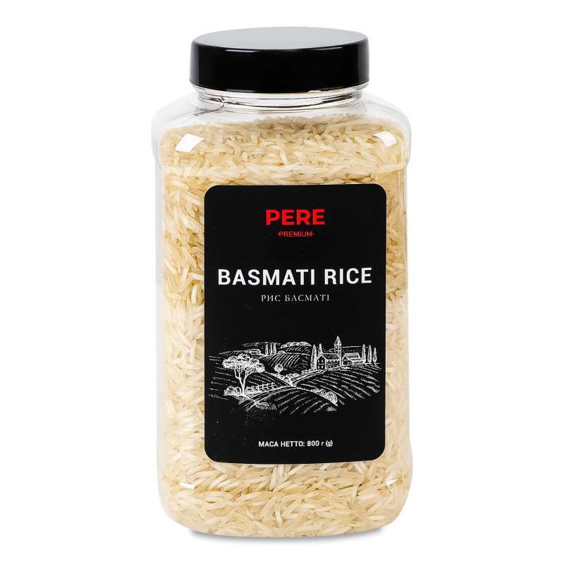 Рис Басматі 800г пл/банка Пере