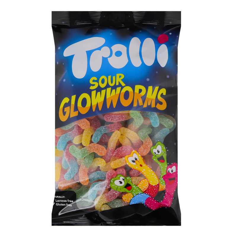 Мармелад жувальний зефірний Sour glowworms Trolli кг