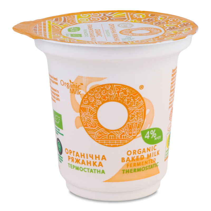 Ряжанка органічна термостатна 4% 250г стакан Organic Milk