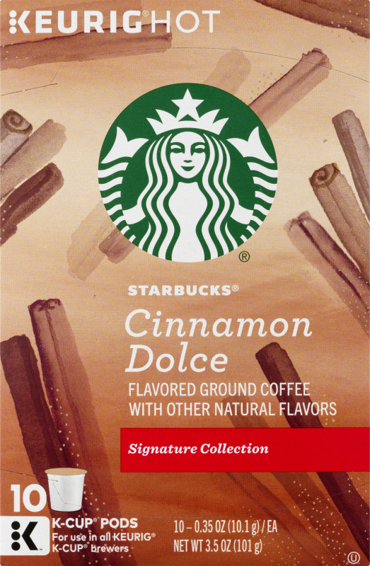 Starbucks Flavored Ground Coffee KCup Pods Cinnamon Dolce 10 CT