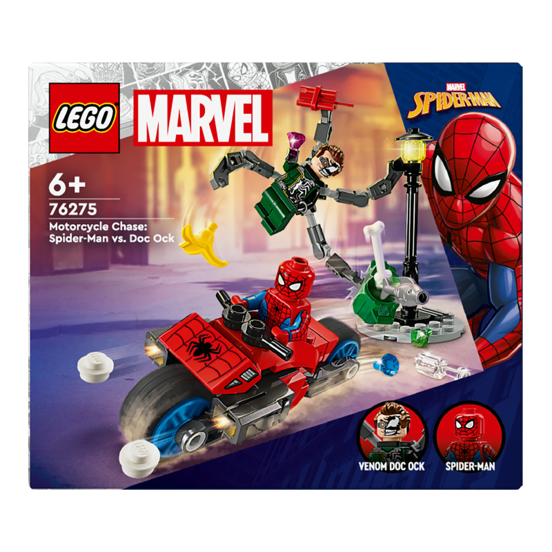 Конструктор для детей от 6лет №76275 Motorcycle chase: Spider-Man