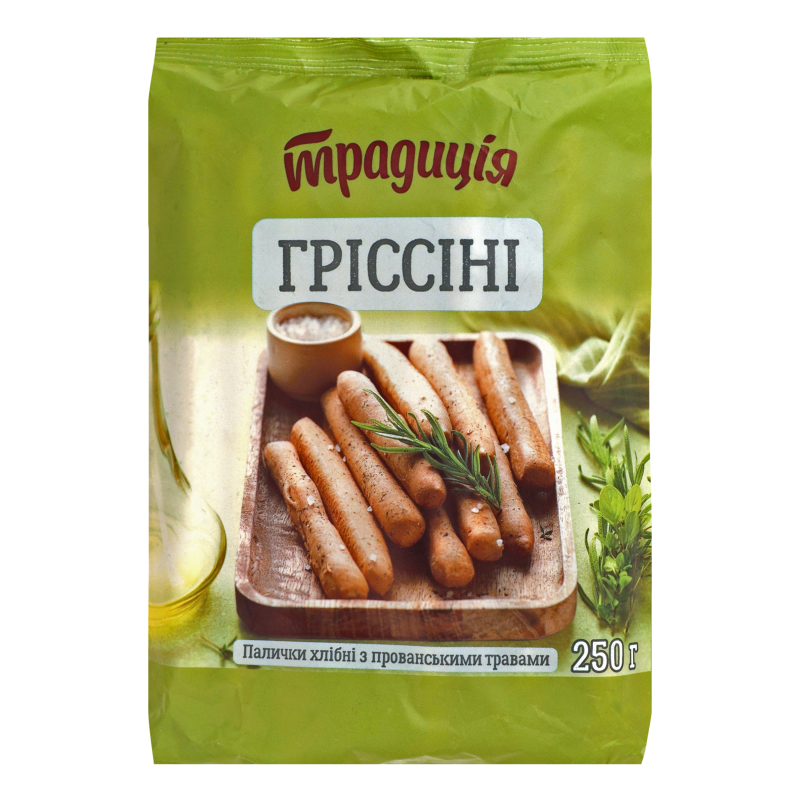 Палички хлібні з прованськими травами Гріссіні Традиція м/у