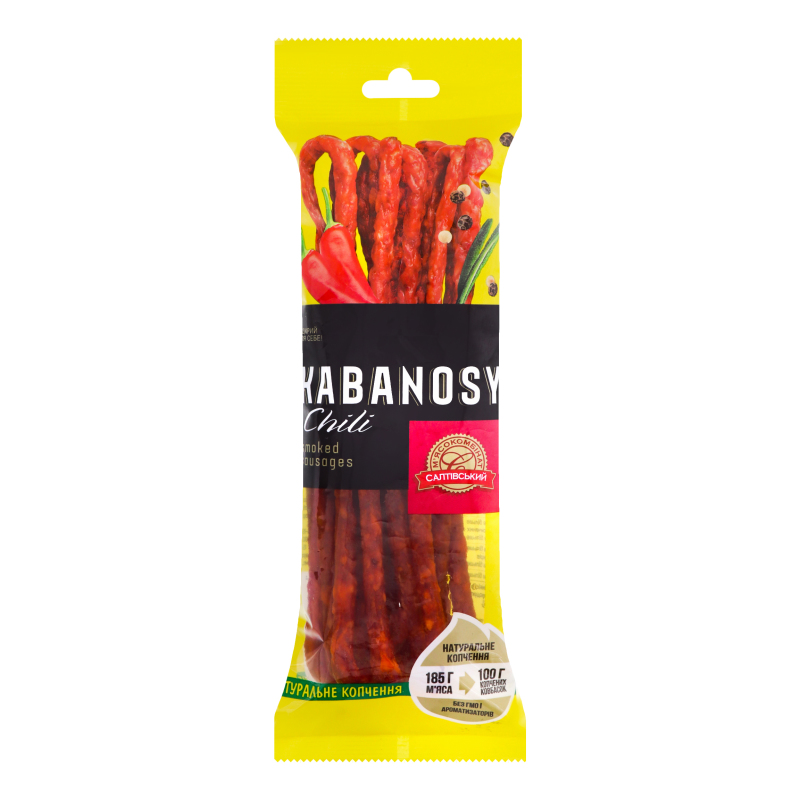 Снеки зі свинини Kabanosy Chili Салтівський м'ясокомбінат м/у