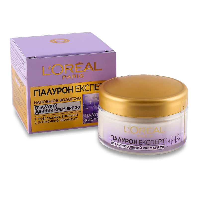 Крем д/обличчя Гіалурон Експерт Відновлюючий зволожуючий догляд з захистом SPF20 денний 50мл Лореаль
