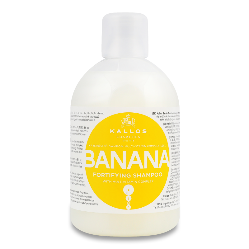 Шампунь д/волосся живильний з екстрактом банану та комплексом вітамінів 1000мл Каллос