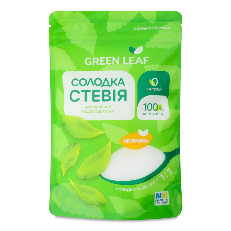 Стевія солодка 1:1 250г д/п Green Leaf