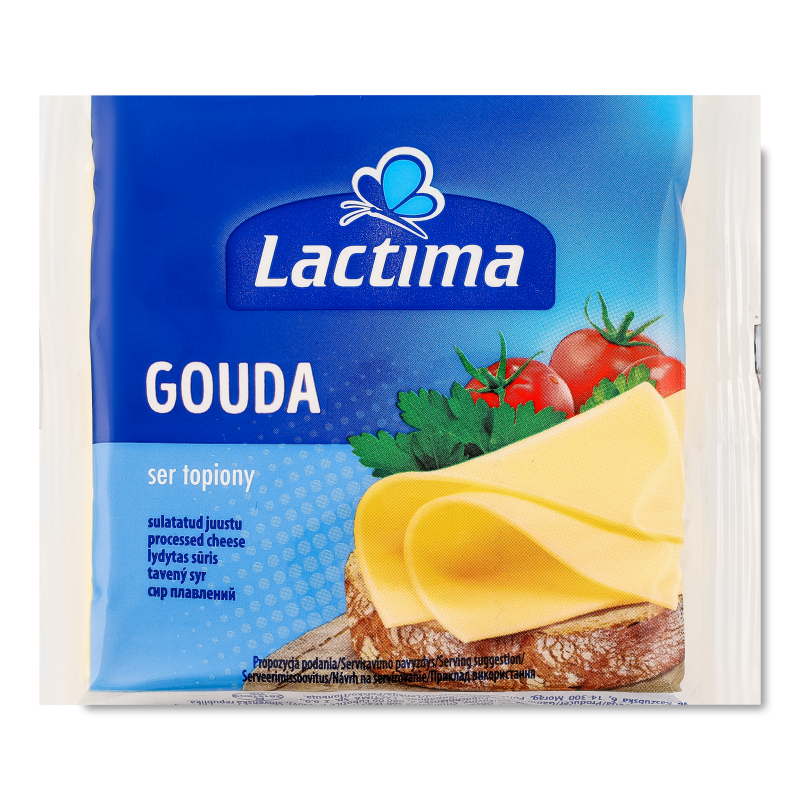 Сир плавлений Гауда скибками 36,2% 130г Lactima