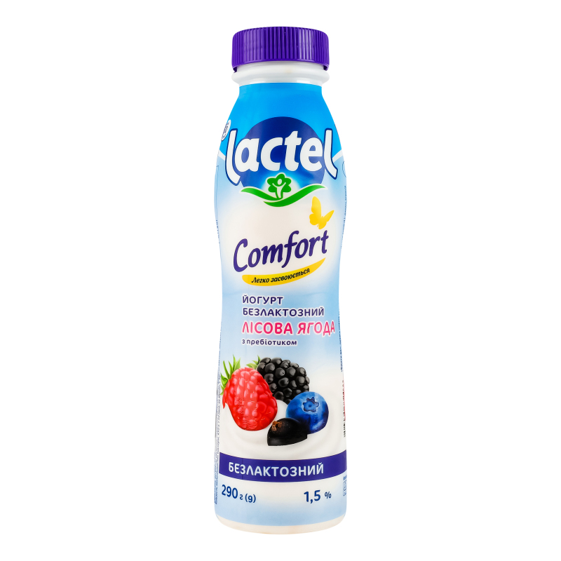 Йогурт 1.5% безлактозний з пребіотиком Лісова ягода Comfort Lactel п/пл