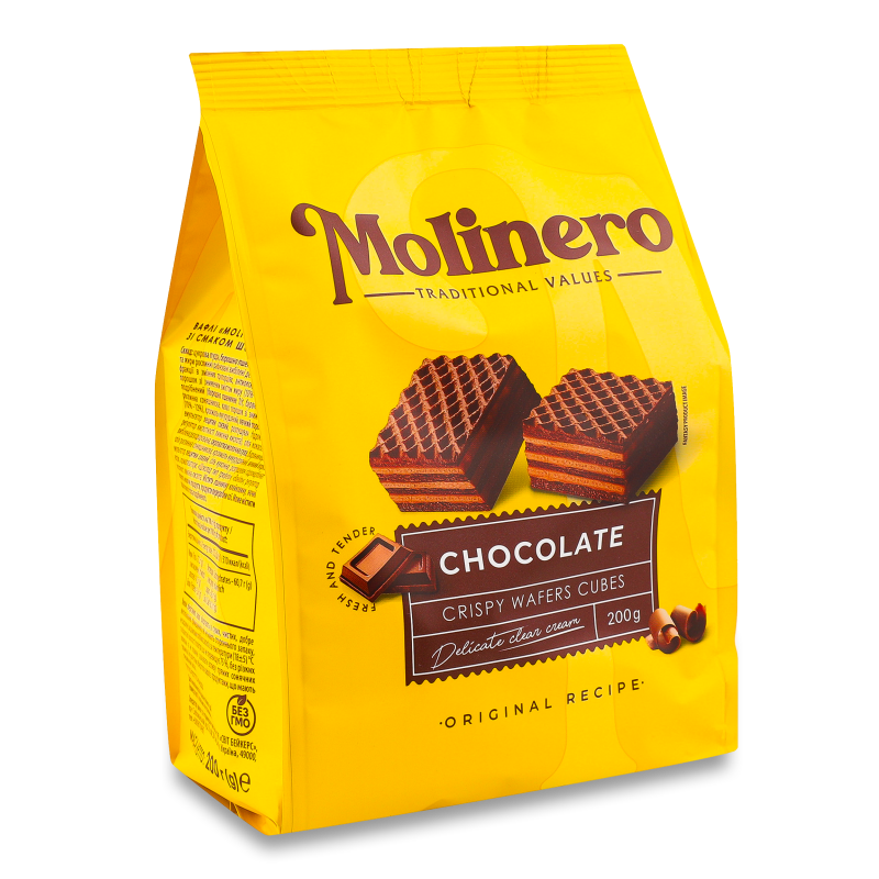 Вафлі з смаком шоколаду 200г Molinero