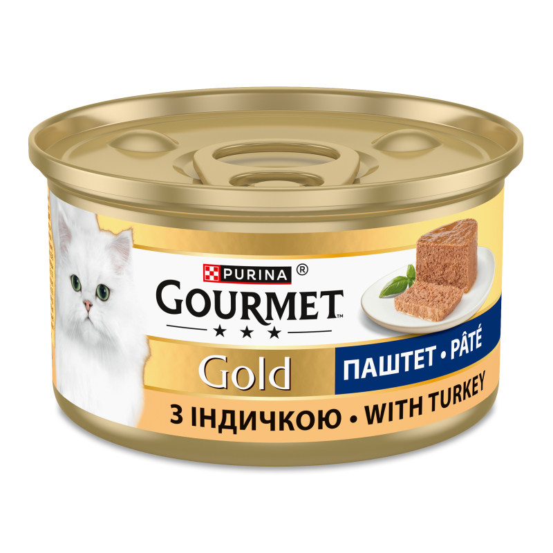 Корм д/котів Мус індичка 85г ж/б Гурме